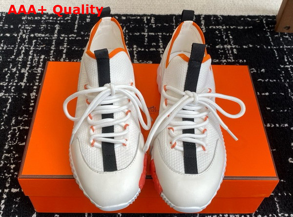 Hermes Lift Slip On Sneaker in Knit and Calfskin Multicolore Blanc Replica