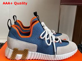 Hermes Lift Slip On Sneaker in Knit and Suede Goatskin Multicolor Blue Replica