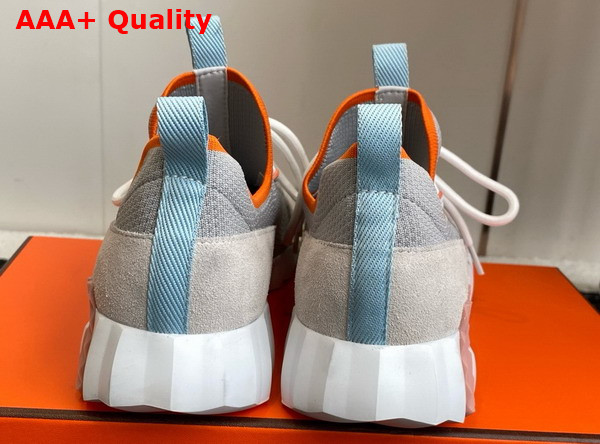 Hermes Lift Slip On Sneaker in Knit and Suede Goatskin Multicolor Grey Replica