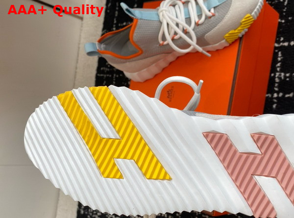 Hermes Lift Slip On Sneaker in Knit and Suede Goatskin Multicolor Grey Replica