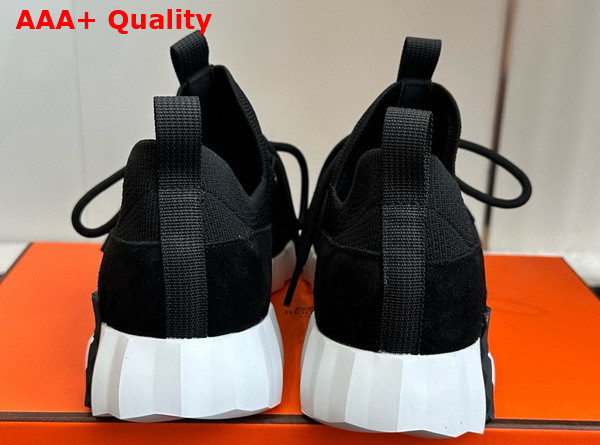 Hermes Lift Slip On Sneaker in Noir Knit and Suede Goatskin Replica