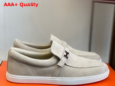 Hermes Like Loafer in Beige Galet Suede Calfskin Replica