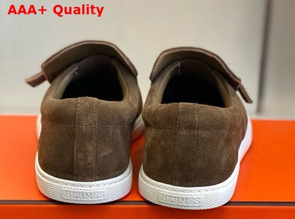 Hermes Like Loafer in Etoupe Suede Calfskin Replica