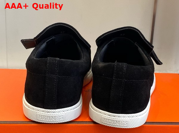 Hermes Like Loafer in Noir Suede Calfskin Replica