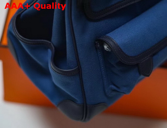 Hermes Limited Edition Cargo Birkin 35 cm Blue Swift Calfskin and Canvas Replica
