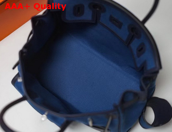 Hermes Limited Edition Cargo Birkin 35 cm Blue Swift Calfskin and Canvas Replica