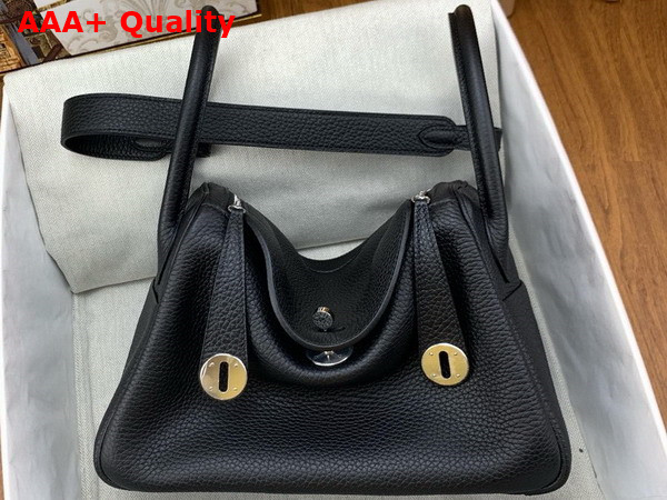 Hermes Lindy 26 Bag in Black Taurillon Clemence Leather Replica