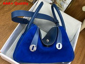 Hermes Lindy 26 Bag in Electric Blue Suede Leather Replica