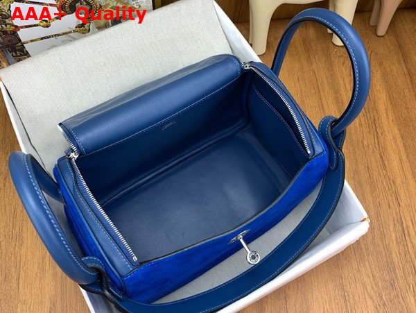 Hermes Lindy 26 Bag in Electric Blue Suede Leather Replica