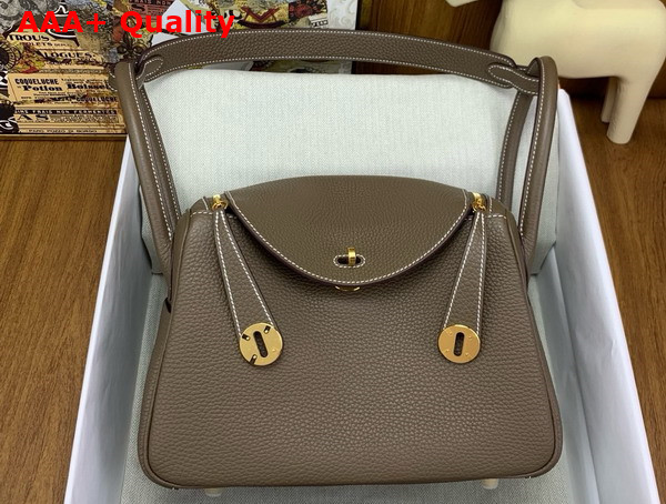 Hermes Lindy 26 Bag in Elephant Gray Taurillon Clemence Leather Replica