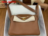Hermes Lindy 26 Bag in Gold Brown Taurillon Clemence Leather Replica