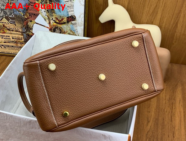 Hermes Lindy 26 Bag in Gold Brown Taurillon Clemence Leather Replica