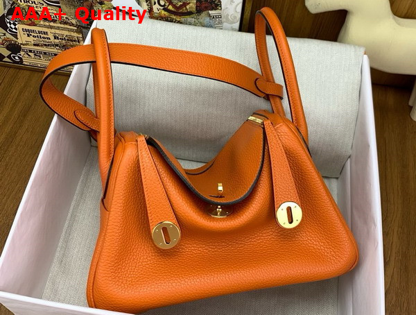 Hermes Lindy 26 Bag in Orange Taurillon Clemence Leather Replica