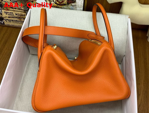 Hermes Lindy 26 Bag in Orange Taurillon Clemence Leather Replica