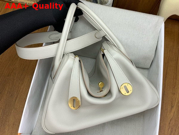 Hermes Lindy 26 Bag in Pearl Grey Evergrain Leather Replica