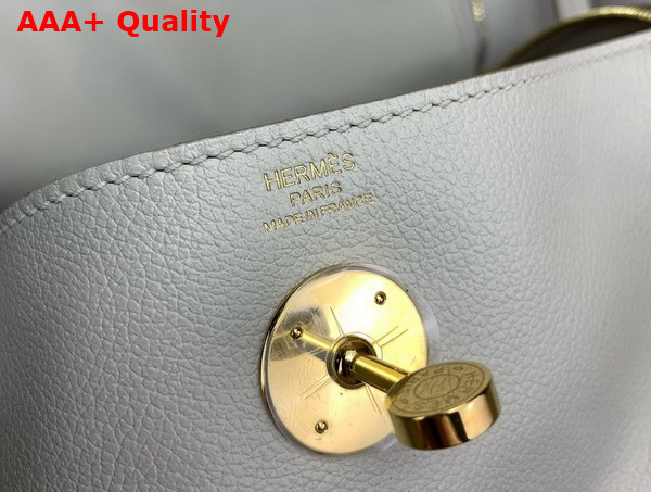 Hermes Lindy 26 Bag in Pearl Grey Evergrain Leather Replica