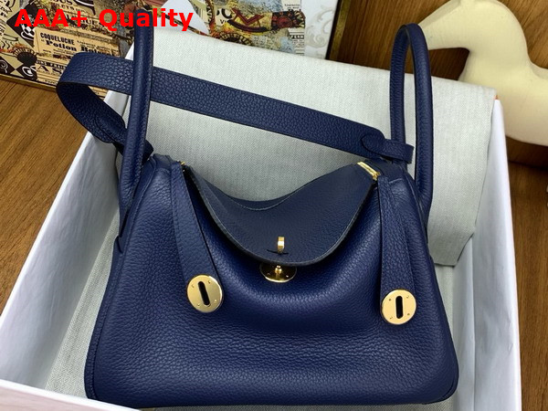 Hermes Lindy 26 Bag in Sapphire Blue Taurillon Clemence Leather Replica