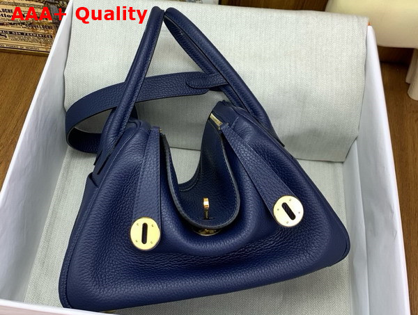 Hermes Lindy 26 Bag in Sapphire Blue Taurillon Clemence Leather Replica