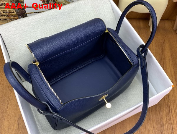 Hermes Lindy 26 Bag in Sapphire Blue Taurillon Clemence Leather Replica