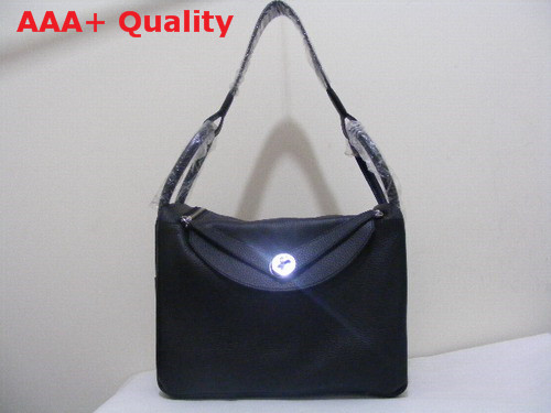 Hermes Lindy in Black Real Leather Replica