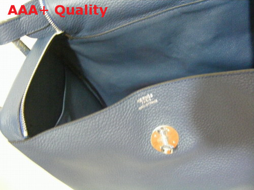Hermes Lindy in Togo Leather in Blue Replica