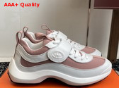 Hermes Loop Sneaker Pink Blanc Parachute Fabric and Calfskin Replica