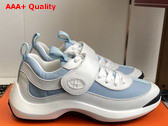 Hermes Loop Sneaker Sky Blue Blanc Parachute Fabric and Suede Goatskin Replica