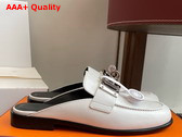 Hermes Lota Mule in Blanc Calfskin Replica