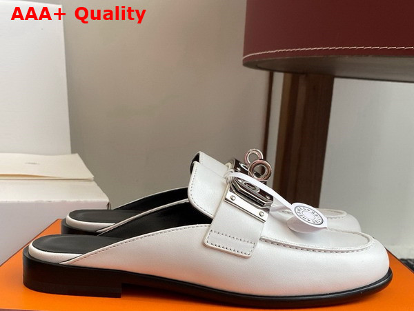 Hermes Lota Mule in Blanc Calfskin Replica