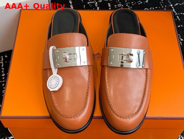 Hermes Lota Mule in Brown Calfskin Replica