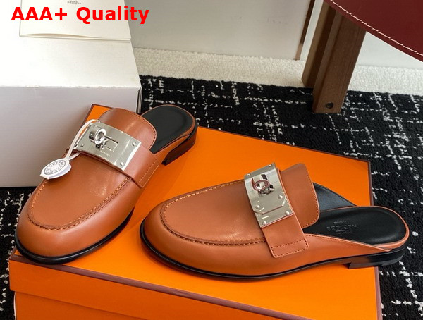 Hermes Lota Mule in Brown Calfskin Replica