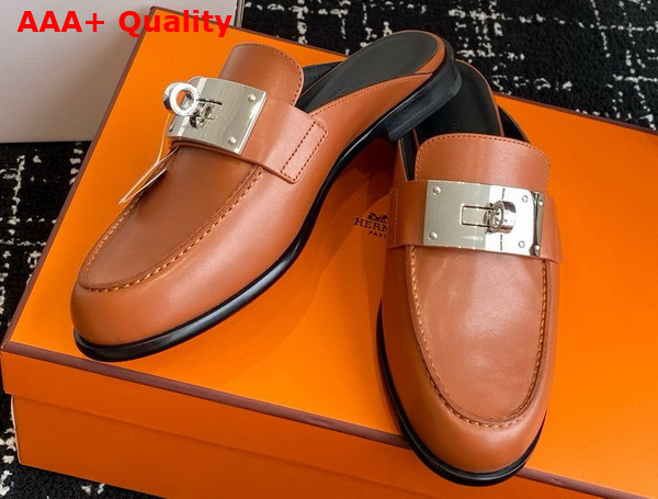Hermes Lota Mule in Brown Calfskin Replica