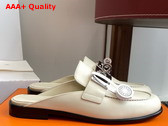 Hermes Lota Mule in Ivory Calfskin Replica