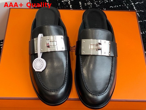 Hermes Lota Mule in Noir Calfskin Replica