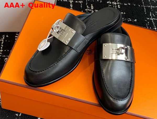 Hermes Lota Mule in Noir Calfskin Replica