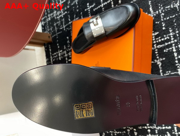 Hermes Lota Mule in Noir Calfskin Replica