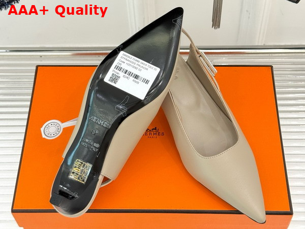 Hermes Lover 40 Pump in Beige Galet Nappa Leather Replica