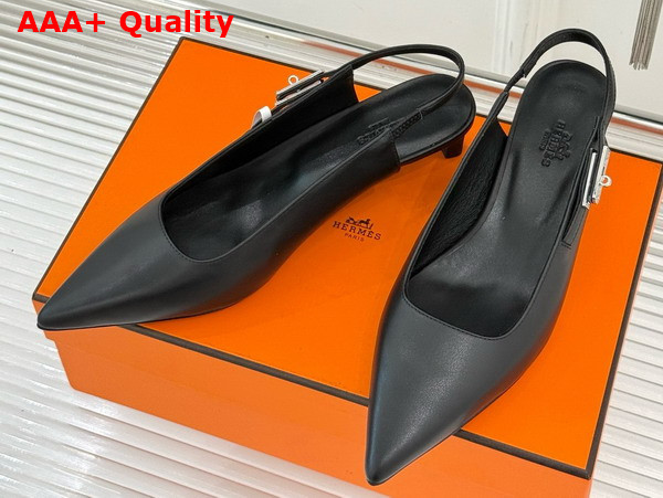Hermes Lover 40 Pump in Noir Nappa Leather Replica