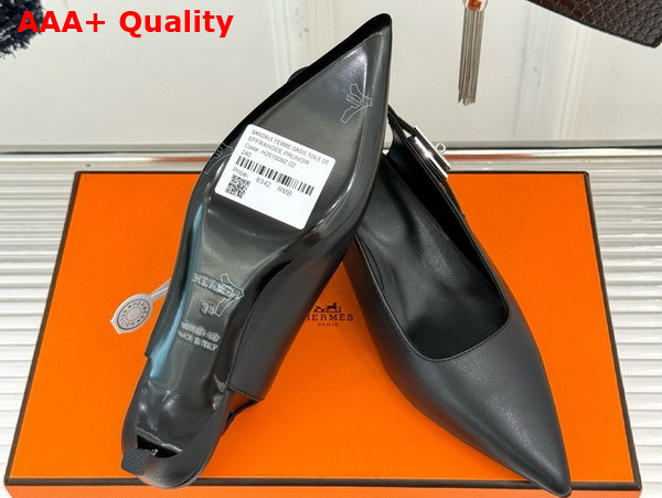 Hermes Lover 40 Pump in Noir Nappa Leather Replica