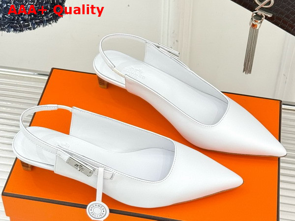 Hermes Lover 40 Pump in White Nappa Leather Replica