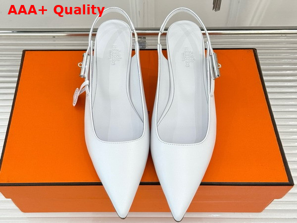 Hermes Lover 40 Pump in White Nappa Leather Replica