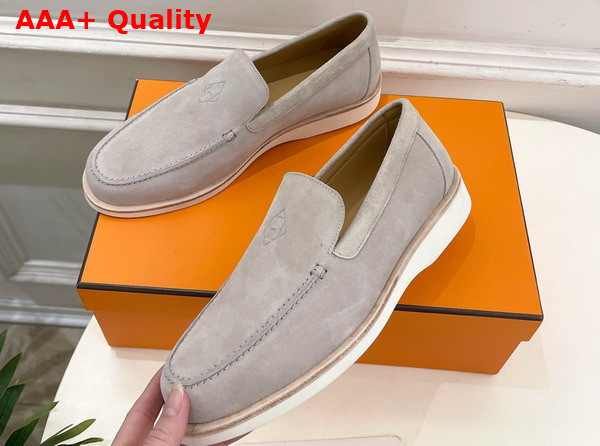 Hermes Low Loafer in Beige Esquisse Suede Calfskin Replica