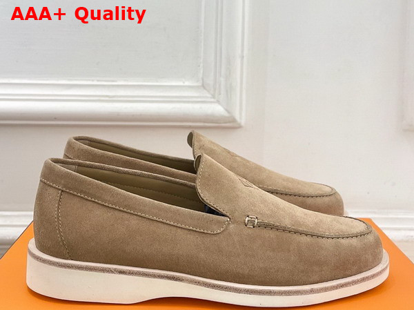 Hermes Low Loafer in Beige Sable Suede Calfskin Replica