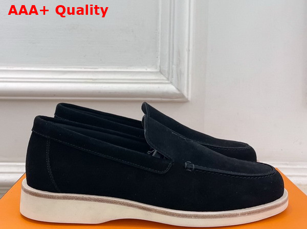Hermes Low Loafer in Black Suede Calfskin Replica
