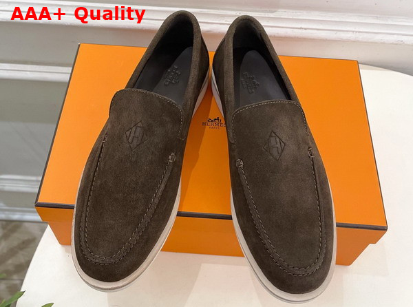 Hermes Low Loafer in Ecorce Suede Calfskin Replica