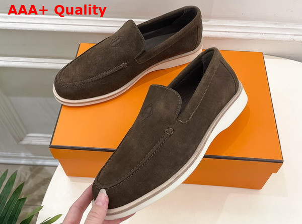 Hermes Low Loafer in Ecorce Suede Calfskin Replica
