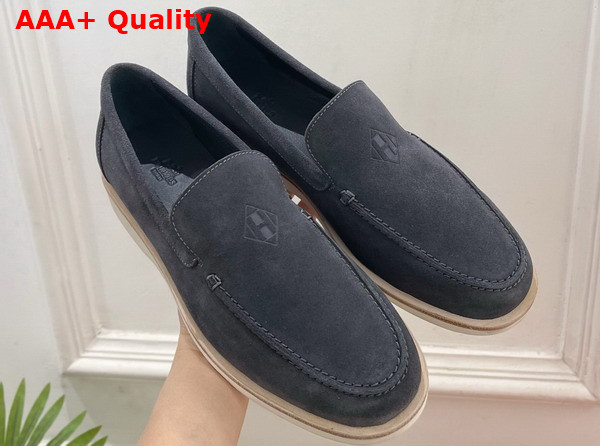 Hermes Low Loafer in Gris Orage Suede Calfskin Replica