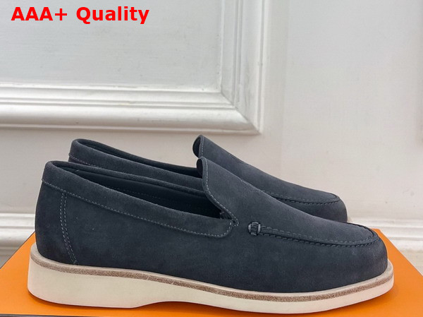 Hermes Low Loafer in Gris Orage Suede Calfskin Replica