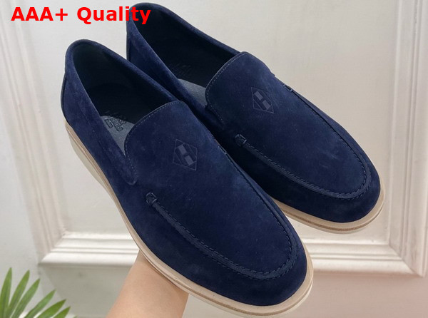 Hermes Low Loafer in Marine Suede Calfskin Replica