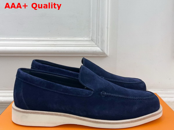 Hermes Low Loafer in Marine Suede Calfskin Replica